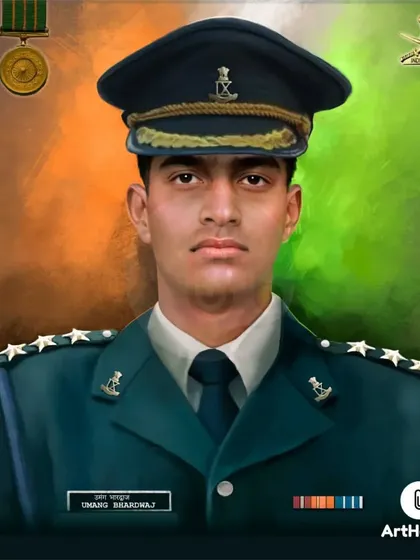 We create high-fidelity digital portraits from photographs. This portrait of an Indian Army officer was drawn digitally, capturing a formal and respectful likeness perfect for a tribute or a professional display.