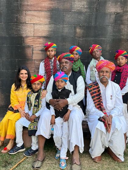 A beautiful moment with the Manganiyar musicians and their children at the festival. Their talent and tradition are passed down through generations.