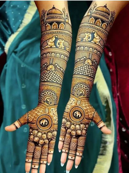 A grand design with elephants and architectural motifs.