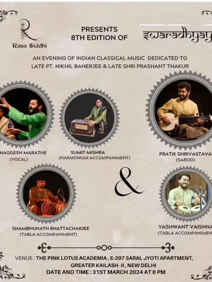 A gallery of posters from various concerts and festivals I've been a part of. This includes events like the Saptak Festival, Vasantotsav, Dover Lane Music Conference, and tours across the UK and USA.
