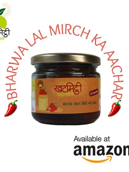 My Bharwa Lal Mirch pickle is one of my bestsellers. It's made with homemade masala and is available to order online.