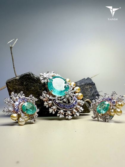 Emeralds that feel like whispers of ancient forests, diamonds that mimic starlight, and pearls that carry the hush of the ocean. This set is nature’s poetry, sculpted into a masterpiece.