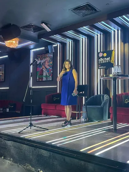 A shot from my solo show in Dubai, which was attended by a mix of professionals and comedy lovers. My clean, universal humor translates across cultures, making it perfect for international corporate events.