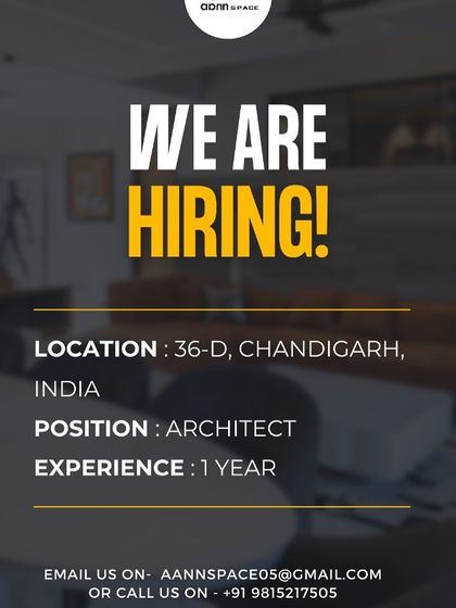 A direct job posting for an architect with one year of experience at Aannspace in Chandigarh.