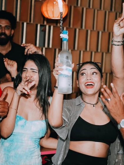 Pure celebration on a Saturday night at Badmaash. When the beat drops and the bottles pop, you know it's a good night.