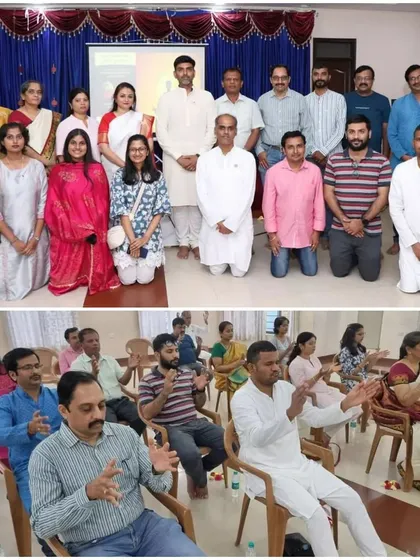 Participants from one of our 5-city events, showing a diverse group of men and women who have come together to seek spiritual clarity and inner peace.