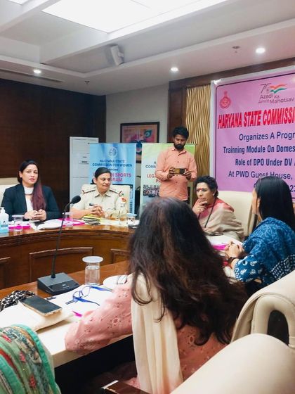 In a panel discussion with police officials and the Chairperson of the Haryana State Commission for Women, focusing on the role of the Protection Officer under the DV Act.