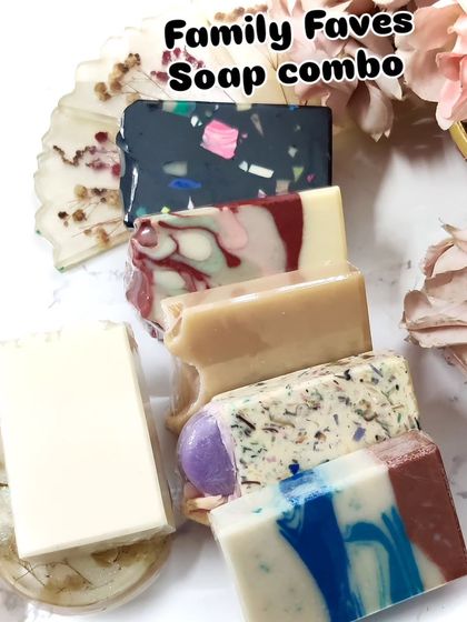 The "Family Faves" soap combo, a curated selection of my most gentle and popular soaps that are suitable for everyone in the family.