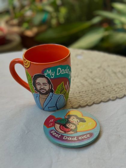 Another Father's Day set, with a 'My Dada' mug and a matching coaster.