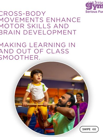 Cross-body movements, like many of the exercises we do, enhance motor skills and brain development. These activities help the left and right sides of the brain communicate, making learning smoother both in and out of class.