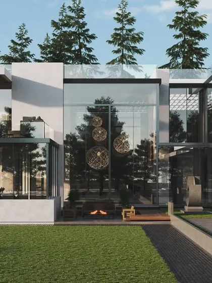 This ongoing project in Virginia, USA, is a 30,000 sq. ft. vastu-compliant villa on a five-acre plot. The design merges contemporary Indian architectural principles with the natural landscape, featuring column-free spaces, daring cantilevers, and a central courtyard to connect residents with the changing seasons.