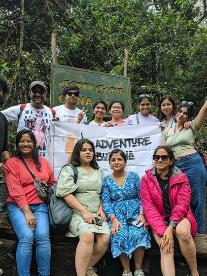 The group at Guna Caves, a unique spot in Kodaikanal known for its deep, bat-infested chambers and intertwined tree roots.