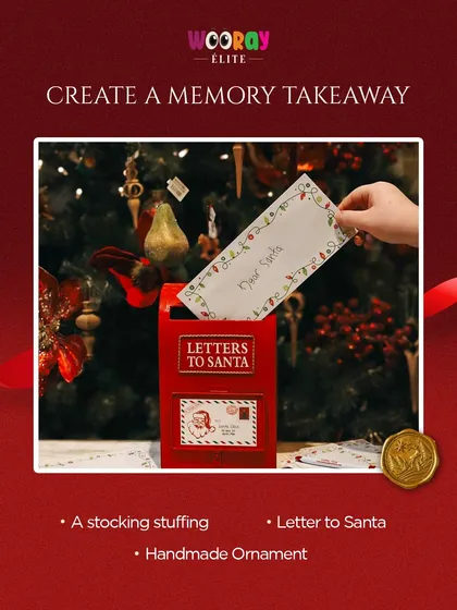 We believe in creating memory takeaways. At our Christmas events, children can write a letter to Santa, stuff a stocking, or create a handmade ornament to remember the special day.