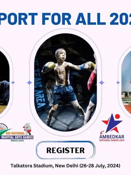 A call to register for "Sport for All 2024," showcasing the variety of sports including grappling, youth combat sports, and rope skipping. This event is a gateway for athletes to compete in a professionally organized, multi-disciplinary setting.