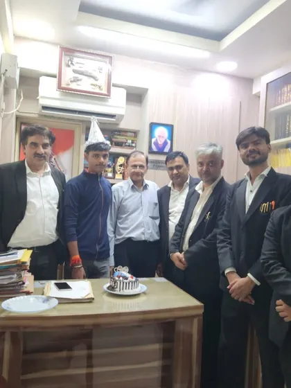 A group photo with Vimal and other colleagues during his birthday celebration in my chamber.