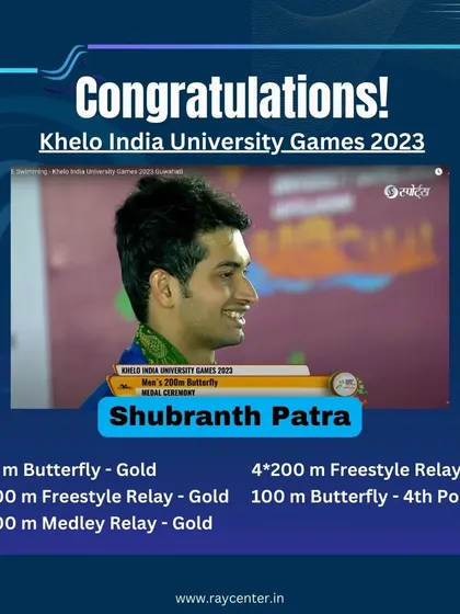 Results speak for themselves. I'm incredibly proud of Shubranth Patra for his dominant performance at the Khelo India University Games 2023, securing multiple gold medals. This is the level of excellence we strive for.