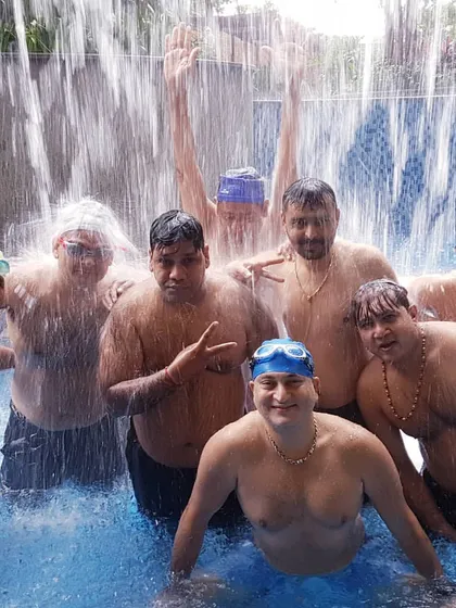 It's never too late to learn. Here is one of my adult swimming batches enjoying a session. I create a fun, supportive group environment where you can learn at your own pace and build your confidence in the water.