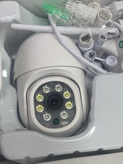 This is a Wireless PTZ (Pan-Tilt-Zoom) camera from Carecam Pro, featuring multiple LEDs for powerful night vision in full color.