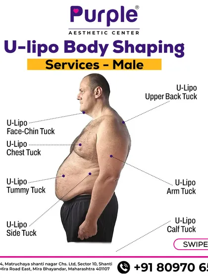 Our U-Lipo services are also tailored for men. We can address areas like the chest, tummy, sides, and upper back to help you achieve a more defined and toned physique.