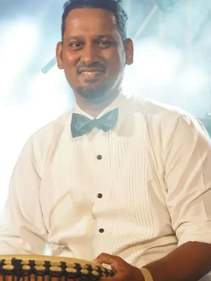 A close-up of our percussionist, adding a unique flavor to our World Music Day performance.