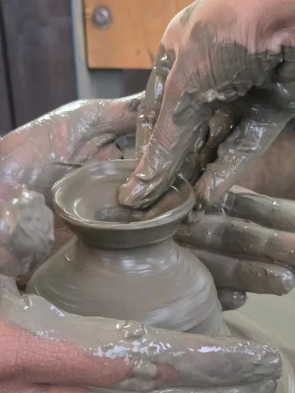 There's something incredibly satisfying about feeling the clay take shape under your hands. Our instructors will be right there with you, guiding your hands to help you center and pull the clay on the wheel.