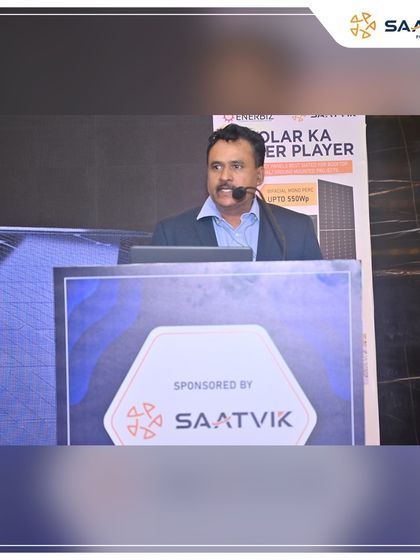 Our Head of EPC Projects, Chandraprakash Yadav, speaking at a partner event in Lucknow, fostering connections and empowering our partners.