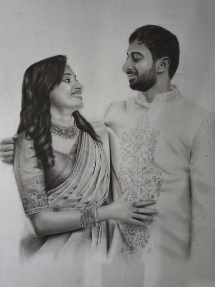 Another progress shot of the same couple portrait.