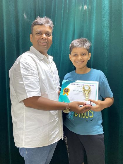 Pratyush Bishnoi is awarded for successfully completing the 2nd level in Abacus at our Charni Road branch.