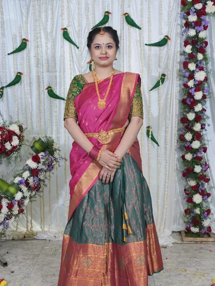 A special makeover for a new mom for her baby's naming ceremony. The makeup is soft, fresh, and designed to last through the busy day.