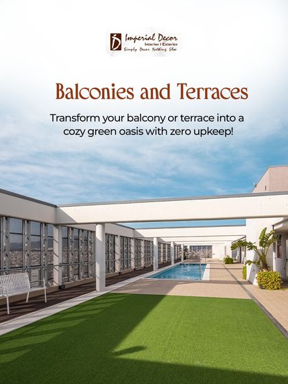 You can transform a concrete balcony or terrace into a cozy green oasis with zero upkeep. This poolside terrace uses our artificial grass to create a soft, clean, and inviting environment.