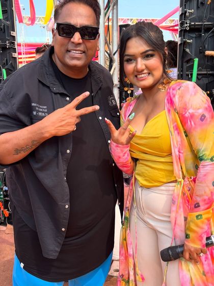 Honored to share the stage with the legendary choreographer Ganesh Acharya at a Holi party. I have experience hosting large-scale public events with celebrity guests.