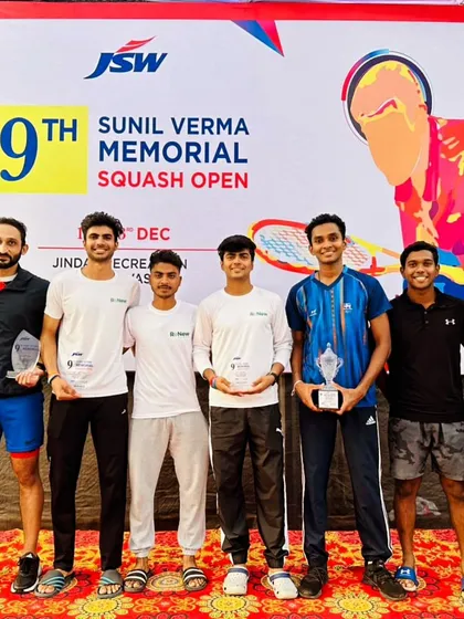 A group of champions. Our players dominating the podium at the 9th Sunil Verma Memorial Squash Open.