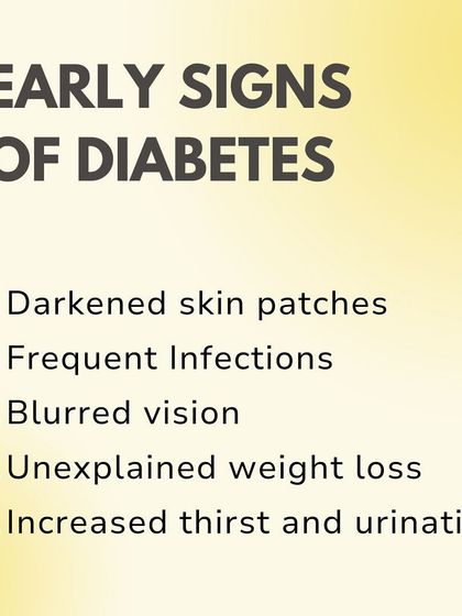 Early detection of diabetes is key. This infographic lists five early signs to watch out for, like darkened skin patches and frequent infections, reminding you to be proactive about your health.