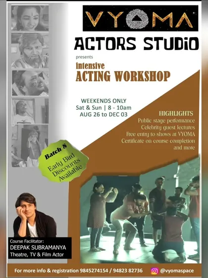 A duplicate of the acting workshop poster, ensuring prospective students have all the information they need to join our next batch.