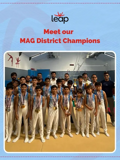 We are incredibly proud of our Men's Artistic Gymnastics (MAG) champions. This group photo captures the dedication and team spirit that led to seventeen of our boys qualifying for the State championships. Their success is a testament to their hard work and perseverance.