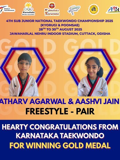 Teamwork makes the dream work. Gold medalists Atharv Agarwal and Aashvi Jain in the Freestyle Pair category at the Sub Junior National Championship.