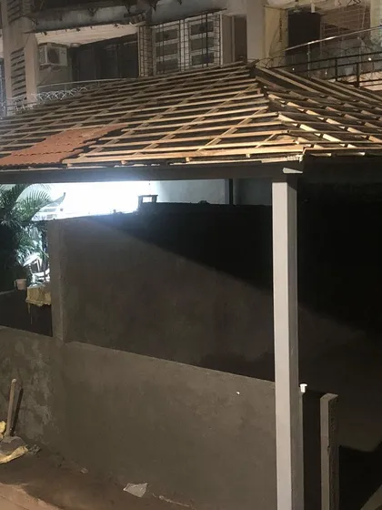 A progress shot of a roof structure being built. I love visiting the site to see the craftsmanship and hard work that goes into bringing my drawings to life.