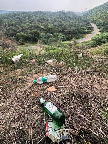 Discarded plastic and glass bottles are a common and dangerous sight on our trails. They not only pollute the soil but also pose a threat to wildlife.