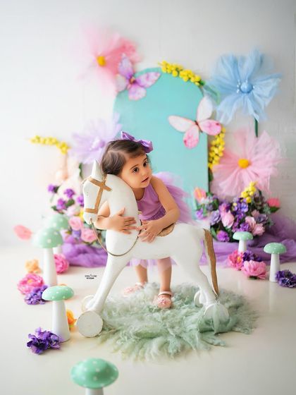 A sweet, quiet moment with her trusty steed in the enchanted pastel garden.