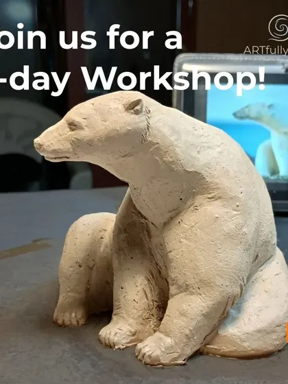 Join us for a two-day deep dive into sculpting with this polar bear workshop. It's a more detailed project that allows you to learn about building form, creating texture, and capturing the spirit of the animal.