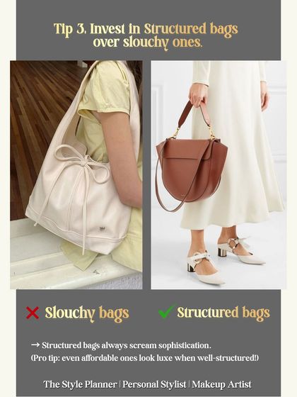 Tip 3: Invest in structured bags over slouchy ones. A well-structured bag, even an affordable one, screams sophistication and instantly elevates your look.