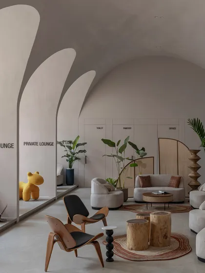 From a single arch to a dynamic vaulted space. This image shows the stacking of meticulously designed arches to create an interplay of light, form, and function.