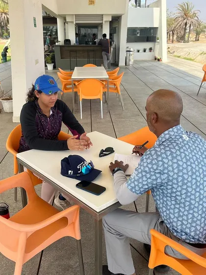 A conversation with a female athlete about her goals and progress. These check-ins are essential for keeping players on track and motivated.