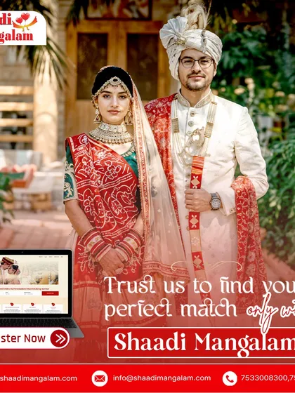 Trust us to find your perfect match. This regal-looking couple showcases the high-caliber, verified profiles you can connect with on our matrimonial site.
