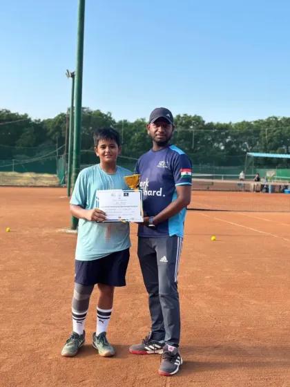 More photos celebrating the victories of our players like Nabhith Sharma, Kartika Kanan, and Manshi Singh in various state and national tournaments.