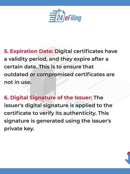 A DSC has an expiration date to ensure outdated certificates are not in use. It also contains the digital signature of the issuer, which verifies the authenticity of the certificate itself.