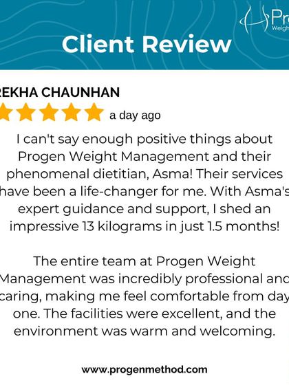 Rekha Chauhan calls her experience a "life-changer," shedding an impressive 13 kgs in just 1.5 months with expert guidance from her dietitian, Asma.