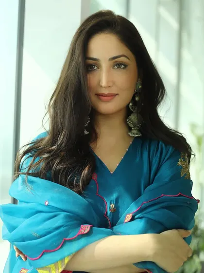 A final portrait of Yami Gautam from the 'Dhoomdham' promotions. The clean, radiant makeup look I created ensures she looks both professional and absolutely stunning.