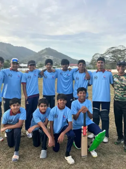 The CYCA team in their light blue tour kits in Trinidad.