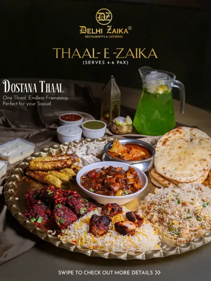 The Dostana Thaal is the ultimate squad goal on a platter. It's designed for 4-6 friends to share endless conversations over endless food.